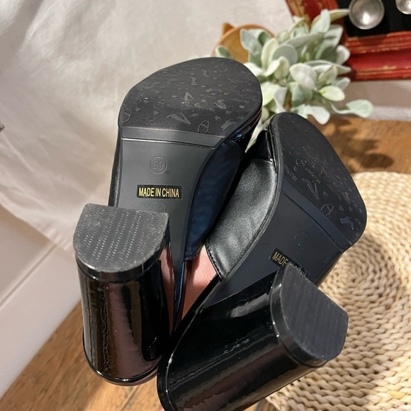 🖤 Noblez Black Patent Slide Heels – Size 39 - Picture 9 of 11